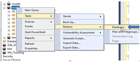 restore msdb database sql server