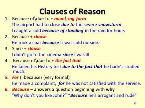 result clause examples list