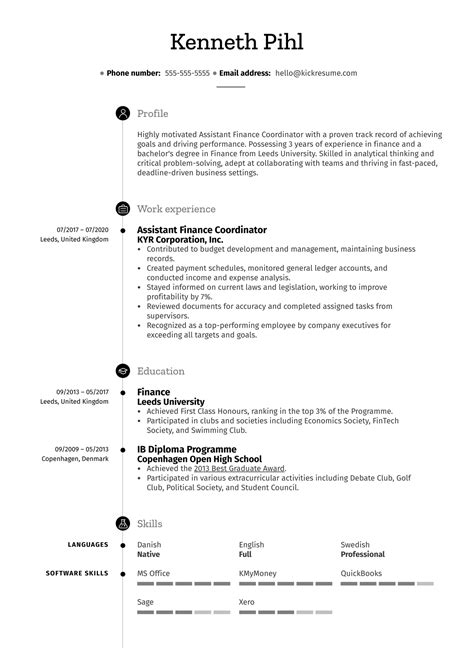 resume example of work experience