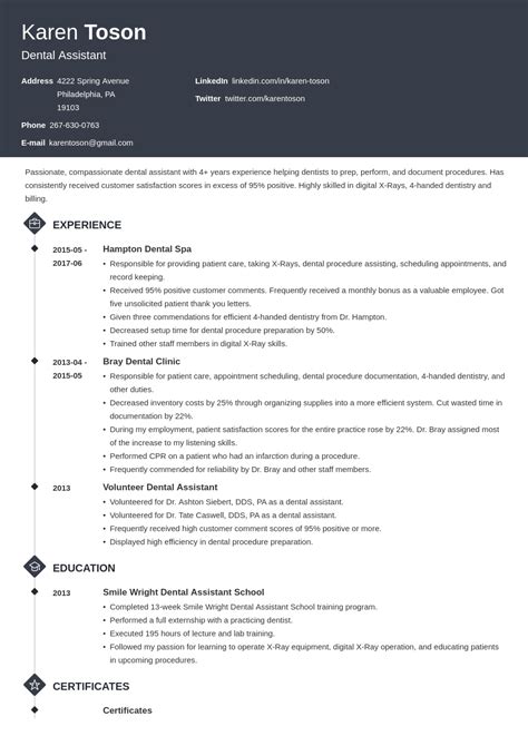 resume format one page