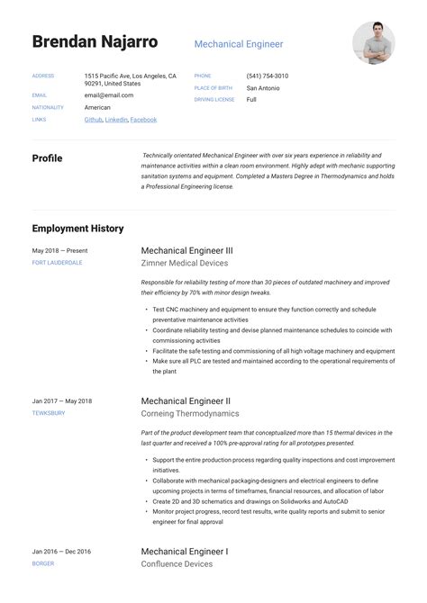 resume format pdf mechanical engineering
