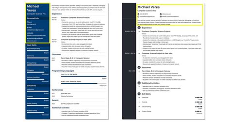 resume header and footer examples