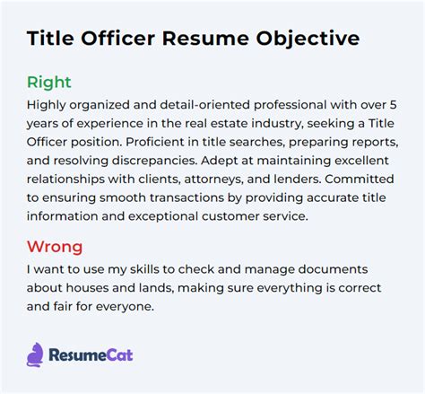 resume objective title examples
