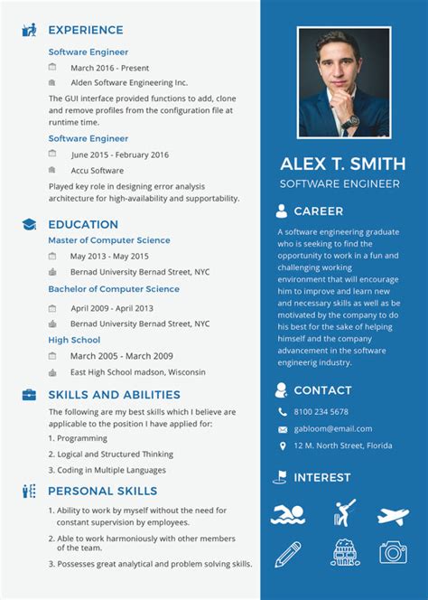 resume template for software developer fresher
