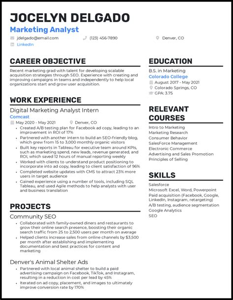 resume title examples for entry-level