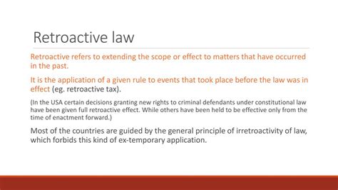 retroactive application of law meaning