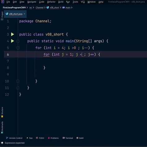 reverse number pattern program in java