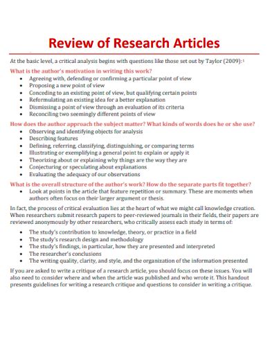 review of article example