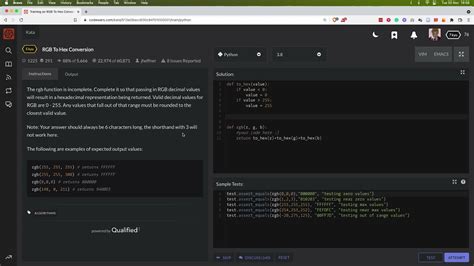 rgb to hex conversion codewars python