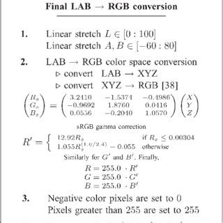 rgb to lab algorithm