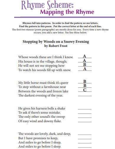 rhyme scheme in poetry examples pdf