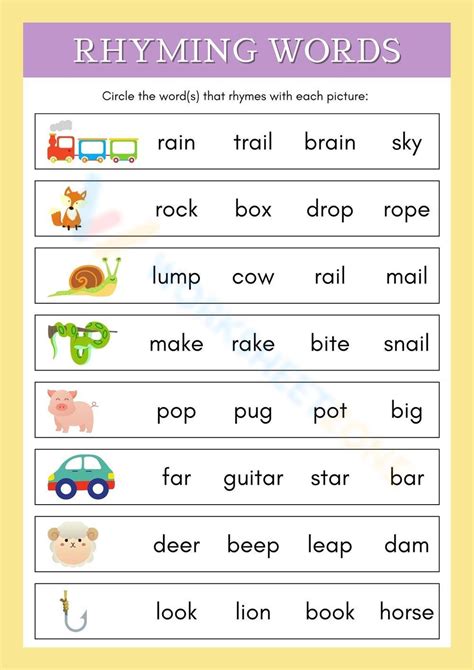 rhyming words for notes