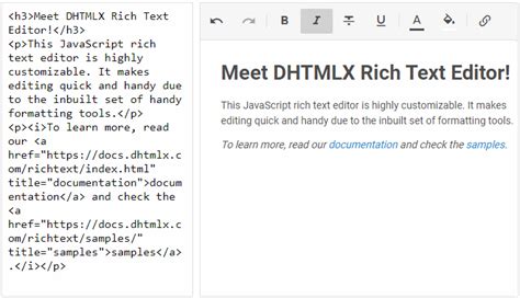 rich text to html