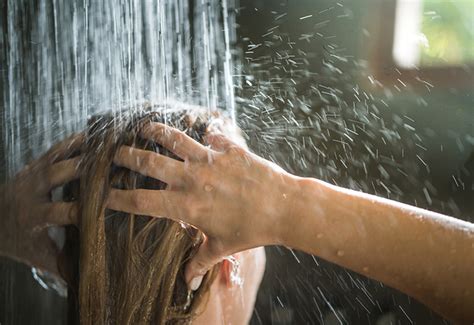 rinse hair with warm water