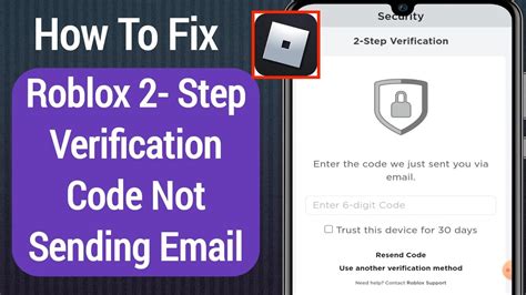 roblox 2 step verification code not sending