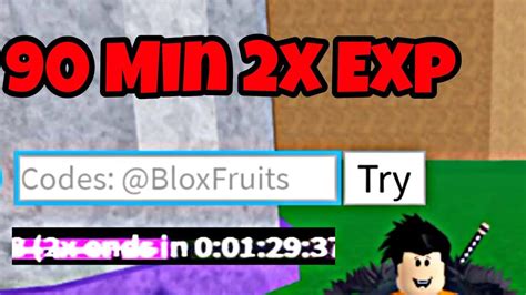 roblox blox fruits x2 xp codes