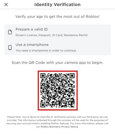 roblox qr code verification