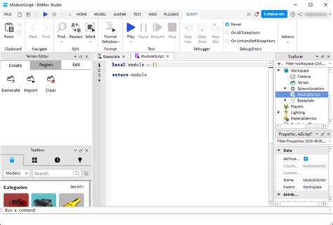 roblox studio module script functions