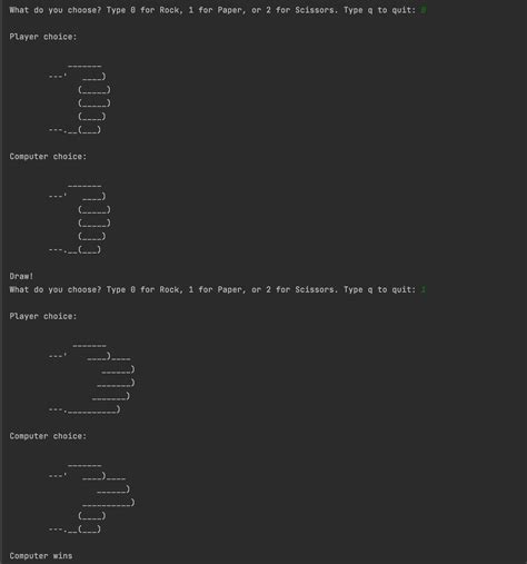 rock paper scissors python script