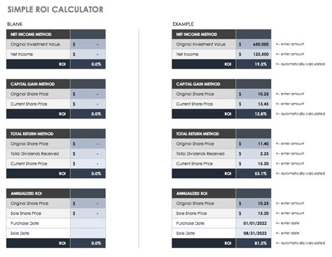 roi calculation template excel