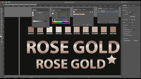 rose gold gradient illustrator code