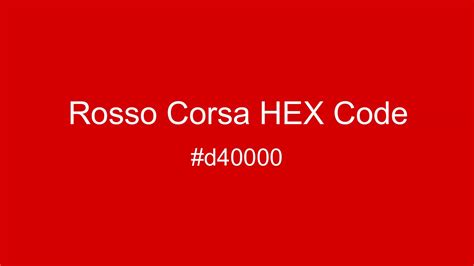 rosso corsa color hex code