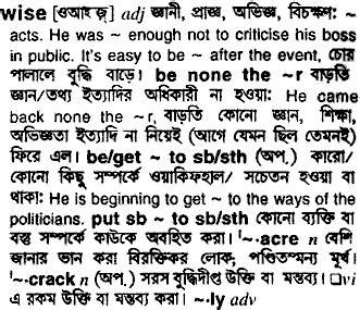 routine wise meaning in bengali with example