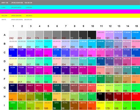 Rrggbb Color Chart