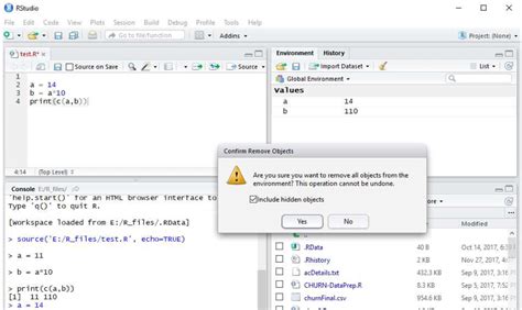 rstudio remove data from environment