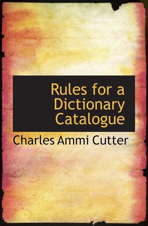 Rules For Dictionary Catalogue