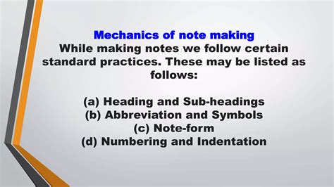 rules of note making class 11