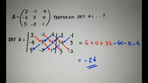 rumus determinan matriks 3x3 excel