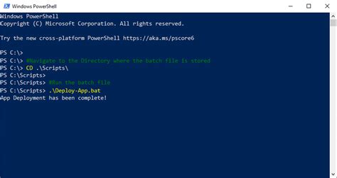 run bat file from powershell command
