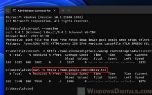 run curl command in windows batch file