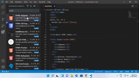 run html in visual studio code