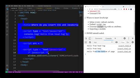 run javascript in html file