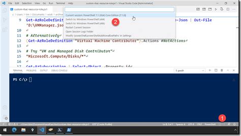 run powershell in visual studio code as admin