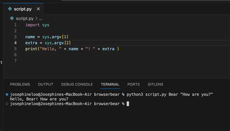 run python script command line with arguments