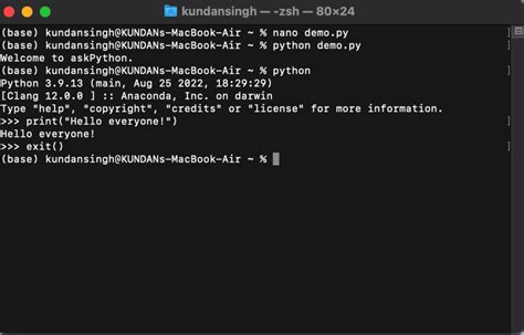 run python script from terminal