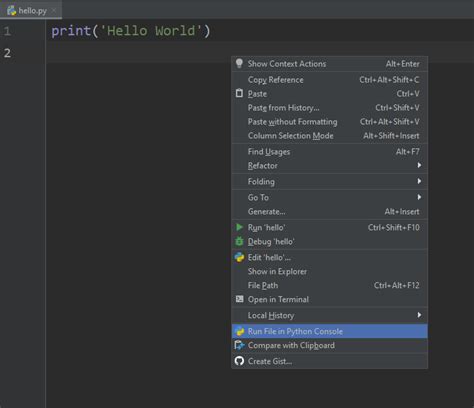 run python script in console