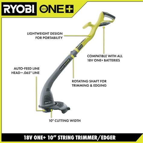 ryobi p2003 18 volt cordless string trimmer and edger