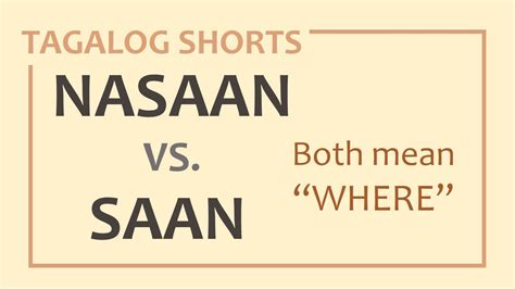 saan meaning in tagalog