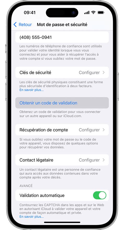 saisissez le code