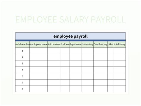 salary payroll template excel
