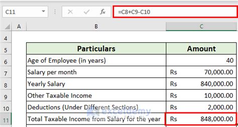 salary tds calculation sheet in excel format download