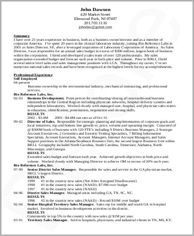 sales executive objective in resume