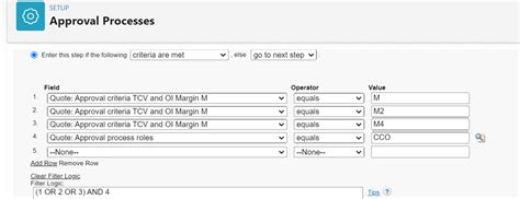 salesforce approval process entry criteria
