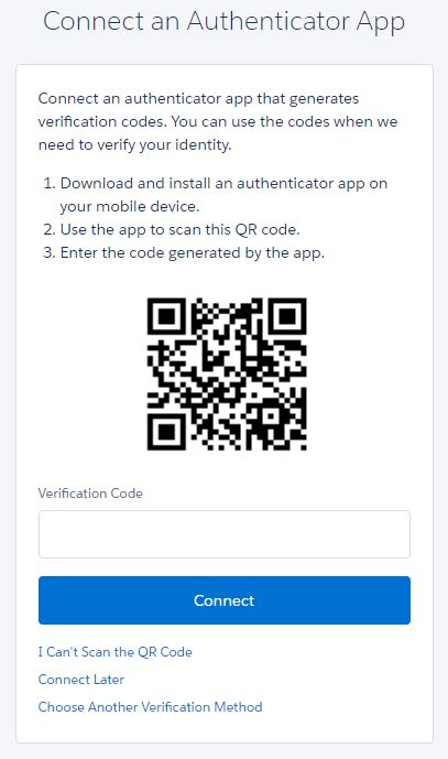 salesforce qr code for microsoft authenticator