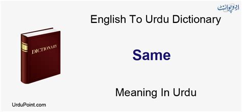 same to same meaning in urdu