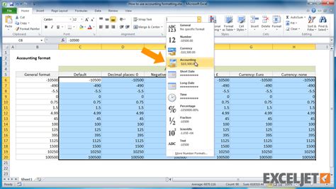 sample accounting format in excel
